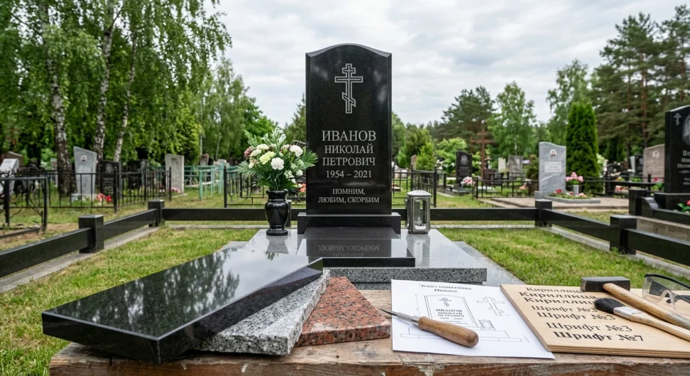 Как выбрать памятник: образцы разных пород гранита и инструменты для гравировки на кладбище в Гомеле | ЧПТУП В.П. Бутковский